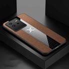 For vivo iQOO Neo 6 XINLI Stitching Cloth Textue Shockproof TPU Phone Case(Brown) - 1