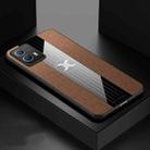 For vivo iQOO U5 XINLI Stitching Cloth Textue Shockproof TPU Phone Case(Brown) - 1