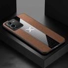 For vivo S15 XINLI Stitching Cloth Textue Shockproof TPU Phone Case(Brown) - 1