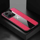 For vivo S15e XINLI Stitching Cloth Textue Shockproof TPU Phone Case(Red) - 1