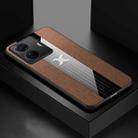 For vivo S15e XINLI Stitching Cloth Textue Shockproof TPU Phone Case(Brown) - 1