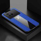 For vivo X80 XINLI Stitching Cloth Textue Shockproof TPU Phone Case(Blue) - 1