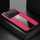 For vivo X80 XINLI Stitching Cloth Textue Shockproof TPU Phone Case(Red) - 1