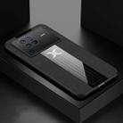 For vivo X80 Pro XINLI Stitching Cloth Textue Shockproof TPU Phone Case(Black) - 1