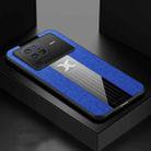 For vivo X80 Pro XINLI Stitching Cloth Textue Shockproof TPU Phone Case(Blue) - 1