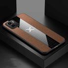 For vivo Y10 XINLI Stitching Cloth Textue Shockproof TPU Phone Case(Brown) - 1