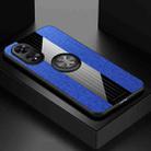 For OPPO A97 XINLI Stitching Cloth Textue TPU Phone Case with Ring Holder(Blue) - 1