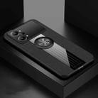 For OPPO K10 Pro XINLI Stitching Cloth Textue TPU Phone Case with Ring Holder(Black) - 1