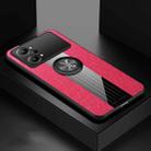 For OPPO K10 Pro XINLI Stitching Cloth Textue TPU Phone Case with Ring Holder(Red) - 1