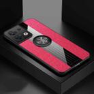 For OPPO Reno8 XINLI Stitching Cloth Textue TPU Phone Case with Ring Holder(Red) - 1