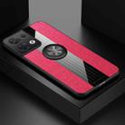 For OPPO Reno8 Pro+ XINLI Stitching Cloth Textue TPU Phone Case with Ring Holder(Red) - 1