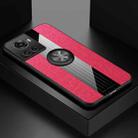 For OnePlus Ace XINLI Stitching Cloth Textue TPU Phone Case with Ring Holder(Red) - 1
