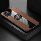 For vivo Y10 XINLI Stitching Cloth Textue TPU Phone Case with Ring Holder(Brown) - 1
