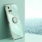 For vivo Y32 4G XINLI Straight Edge 6D Electroplate TPU Phone Case with Ring Holder(Mint Green) - 1