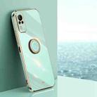 For vivo Y51 2020 December XINLI Straight Edge 6D Electroplate TPU Phone Case with Ring Holder(Mint Green) - 1