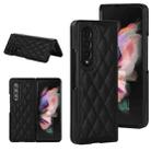 For Samsung Galaxy Z Fold4 Rhombic Microfiber Folding Phone Case(Black) - 1