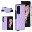 For Samsung Galaxy Z Fold4 Rhombic Microfiber Folding Phone Case(Purple) - 1