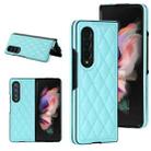 For Samsung Galaxy Z Fold4 Rhombic Microfiber Folding Phone Case(Blue) - 1