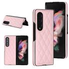 For Samsung Galaxy Z Fold4 Rhombic Microfiber Folding Phone Case(Pink) - 1