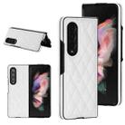 For Samsung Galaxy Z Fold4 Rhombic Microfiber Folding Phone Case(White) - 1