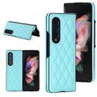 For Samsung Galaxy Z Fold3 Rhombic Microfiber Folding Phone Case(Blue) - 1