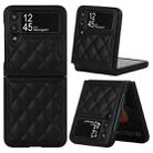 For Samsung Galaxy Z Flip4 Rhombic Microfiber Folding Phone Case(Black) - 1