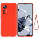 For Xiaomi 12T Pure Color Liquid Silicone Shockproof Phone Case(Red) - 1