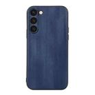 For Samsung Galaxy S23 5G Yellow Cow Texture PU Phone Case(Blue) - 1