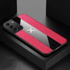 For Samsung Galaxy S22+ 5G XINLI Stitching Cloth Textue Shockproof TPU Phone Case(Red) - 1