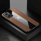 For Xiaomi Redmi Note 11E XINLI Stitching Cloth Textue Shockproof TPU Phone Case(Brown) - 1