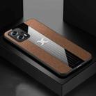 For Xiaomi Redmi Note 11T Pro XINLI Stitching Cloth Textue Shockproof TPU Phone Case(Brown) - 1
