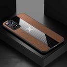 For Xiaomi Redmi Note 11 Global XINLI Stitching Cloth Textue Shockproof TPU Phone Case(Brown) - 1