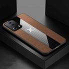 For Xiaomi Civi 2 XINLI Stitching Cloth Textue Shockproof TPU Phone Case(Brown) - 1