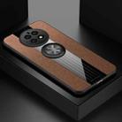 For Huawei Mate 50 XINLI Stitching Cloth Textue TPU Phone Case with Ring Holder(Brown) - 1