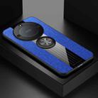 For Honor X40 XINLI Stitching Cloth Textue TPU Phone Case with Ring Holder(Blue) - 1