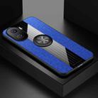 For Honor X40i XINLI Stitching Cloth Textue TPU Phone Case with Ring Holder(Blue) - 1