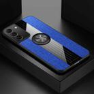 For Samsung Galaxy S22 5G XINLI Stitching Cloth Textue TPU Phone Case with Ring Holder(Blue) - 1