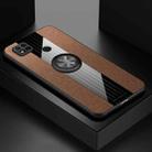 For Xiaomi Redmi 10A XINLI Stitching Cloth Textue TPU Phone Case with Ring Holder(Brown) - 1