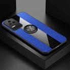 For Xiaomi Redmi K50 XINLI Stitching Cloth Textue TPU Phone Case with Ring Holder(Blue) - 1