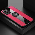 For Xiaomi Redmi Note 11E XINLI Stitching Cloth Textue TPU Phone Case with Ring Holder(Red) - 1