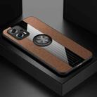 For Xiaomi Redmi Note 11T Pro XINLI Stitching Cloth Textue TPU Phone Case with Ring Holder(Brown) - 1