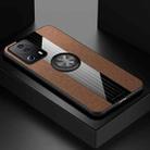 For Xiaomi Civi 2 XINLI Stitching Cloth Textue TPU Phone Case with Ring Holder(Brown) - 1