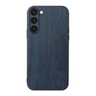 For Samsung Galaxy S23 5G Wood Texture PU Phone Case(Blue) - 1