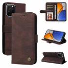 For Huawei nova Y61 Skin Feel Life Tree Metal Button Leather Phone Case(Brown) - 1