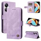 For Realme 10 Pro+ 5G Skin Feel Life Tree Metal Button Leather Phone Case(Purple) - 1