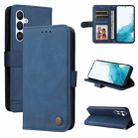 For Samsung Galaxy A34 5G Skin Feel Life Tree Metal Button Leather Phone Case(Blue) - 1