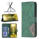 For Google Pixel 7a Magnetic Buckle Rhombus Texture Leather Phone Case(Green) - 1