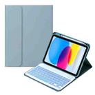 For iPad 10th Gen 10.9 2022 SA-10DS Backlight Bluetooth Keyboard Leather Tablet Case with Pen Slot(Light Blue) - 1