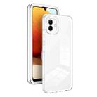 For Samsung Galaxy A04 Clear TPU Color PC Frame Phone Case(White) - 1
