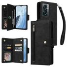 For OnePlus N300 Rivet Buckle 9 Cards Three Fold Leather Phone Case(Black) - 1